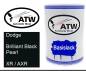 Preview: Dodge, Brilliant Black Pearl, XR / AXR: 500ml Lackdose, von ATW Autoteile West.